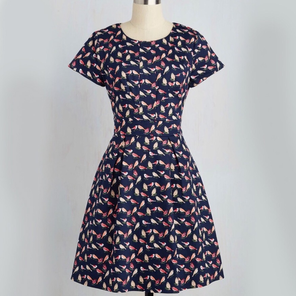 Modcloth Cotton Cause A Seed Bird Dress